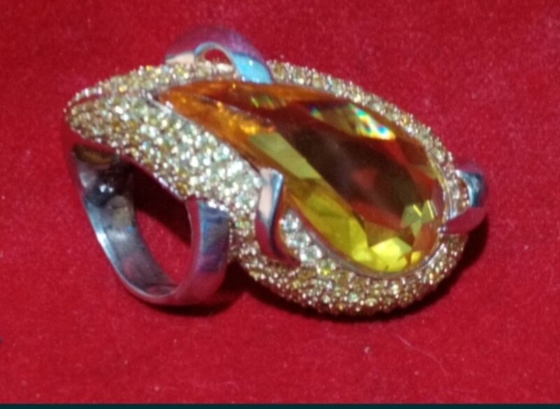 Inel de lux Fayed din argint cu citrin, 30,7gr.