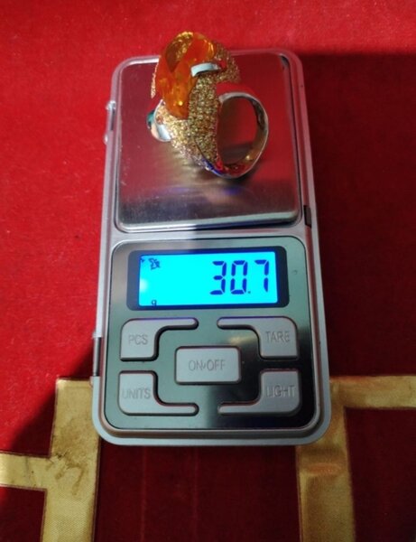 Inel de lux Fayed din argint cu citrin, 30,7gr.